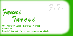 fanni tarcsi business card